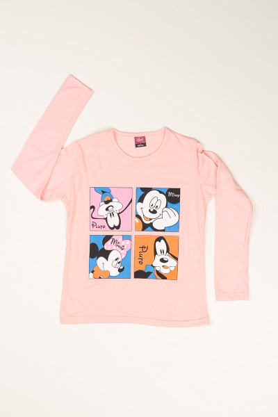 Pudra Baskılı Kız Çocuk Pijama Takımı 77943
