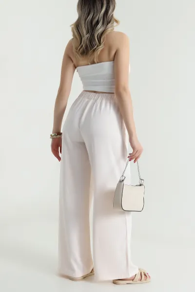 Pudra Bel Lastikli Linda Kadın Pantolon 484339