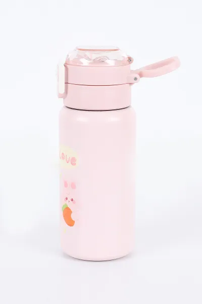 Pudra Çift Ağızlı Pipetli Çelik Termos-Matara 520 Ml 393155