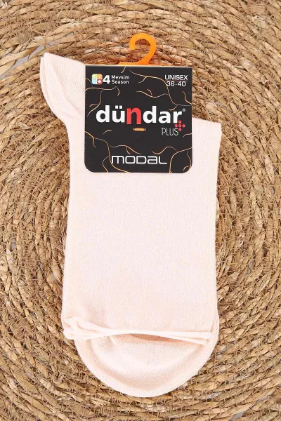 Pudra Dört Mevsim Kadın Modal Lastiksiz Çorap (36-40) 477015
