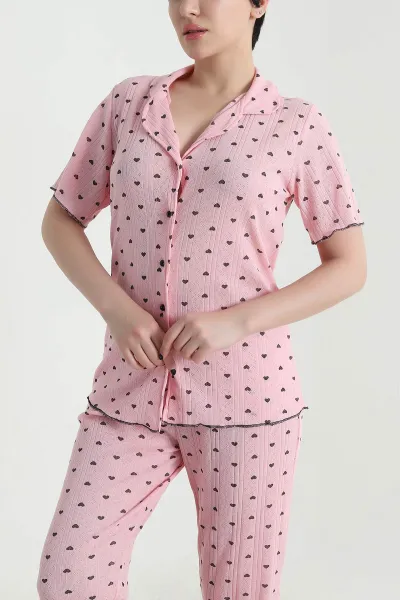 pudra-dugmeli-kisa-kollu-kadin-pijama-takimi-454582