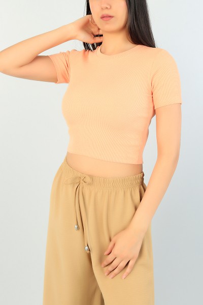 Pudra Fitilli Bayan Crop Tişört 68958