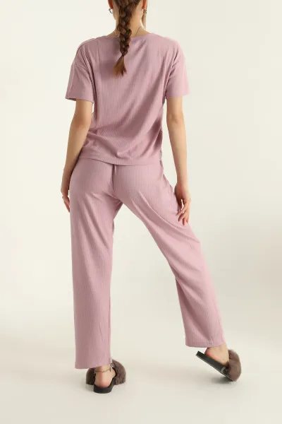 Pudra Fitilli Viskon Bayan Pijama Takımı 288968