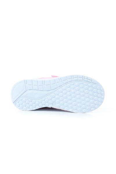 Pudra Gri (31-35 Filet) Lastik Bağlı Çırtlı Fileli Kız Çocuk Spor Ayakkabı 168645