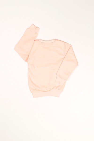 Pudra İçi Şardonlu Baskılı Kız Çocuk Sweat 80745