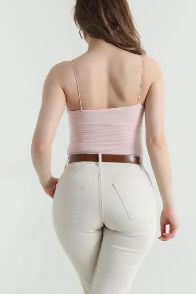 Pudra İp Askılı Kadın Sandy Zıbın Bluz 459285