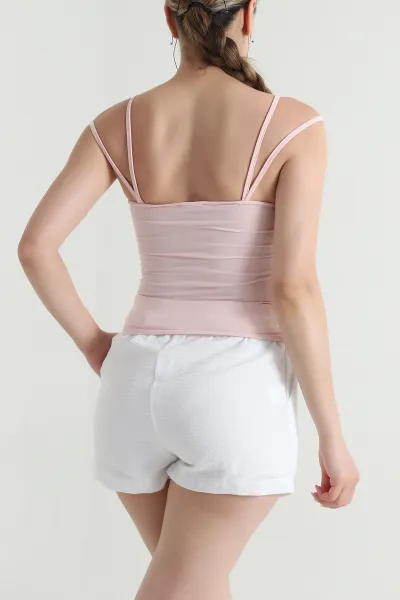Pudra İp Askılı Sandy Kadın Bluz 476462