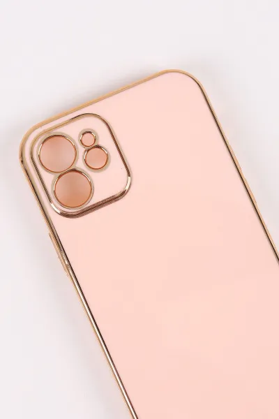 Pudra İphone 12 Uyumlu Kamera Korumalı Tpu Silikon Telefon Kılıfı 467034