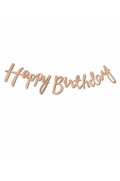 Pudra Kaligrafi Banner Happy Birhtday Parti Yazısı 297062