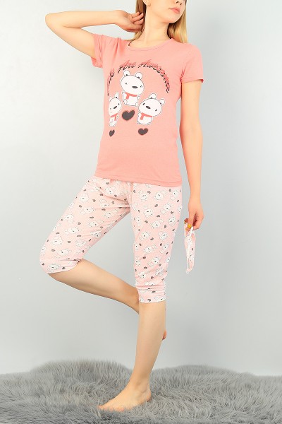 Pudra Kapri Şortlu Bayan Pijama Takımı 69895