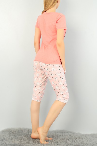 Pudra Kapri Şortlu Bayan Pijama Takımı 69895