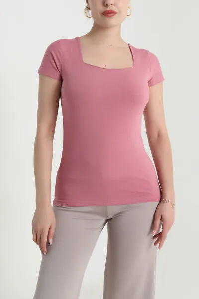 Pudra Kare Yaka Kadın Body 478366