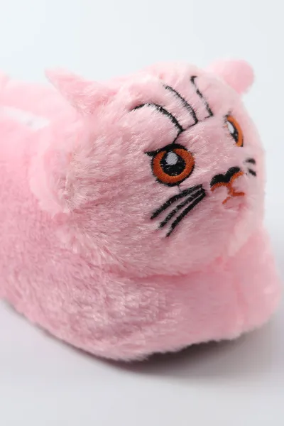 Pudra Kedi Figürlü Peluş Kadın Panduf 490432