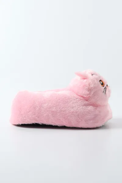 Pudra Kedi Figürlü Peluş Kadın Panduf 490432