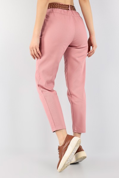 Pudra Kemerli Bayan Gabardin Pantolon 96604