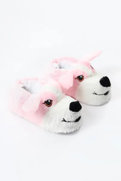 Pudra Köpek Figürlü Peluş Kadın Panduf 490413