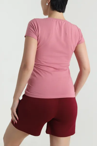 Pudra Likralı Süprem Kadın Body Tişört 478346