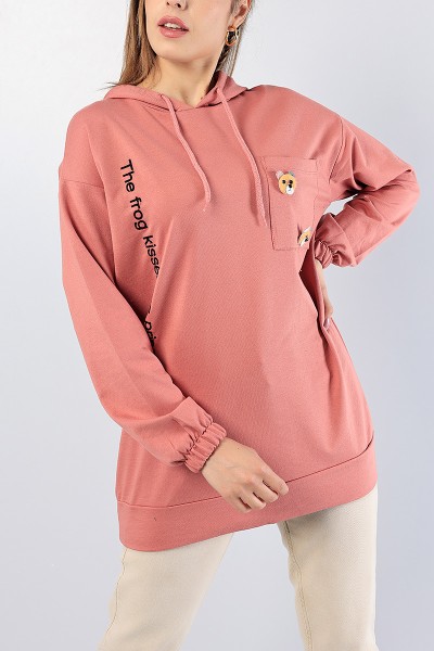 Pudra Nakışlı Sweat Tunik 81203