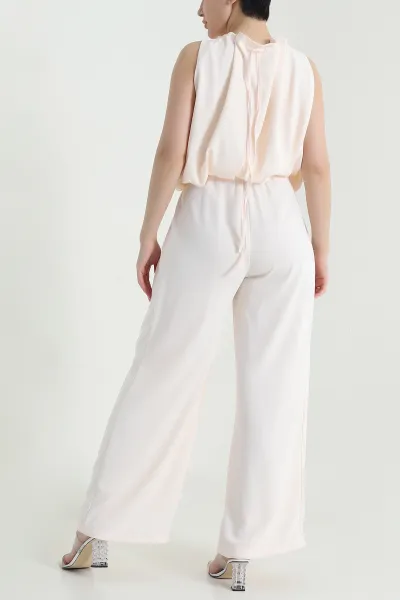 Pudra Pantolon Bluz Linda Kadın İkili Takım 460295