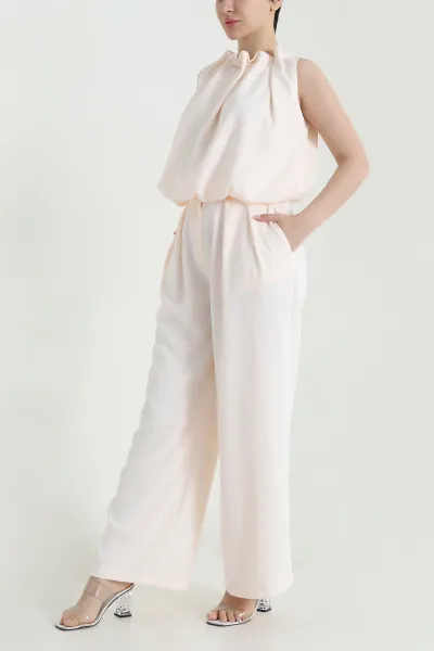 Pudra Pantolon Bluz Linda Kadın İkili Takım 460295