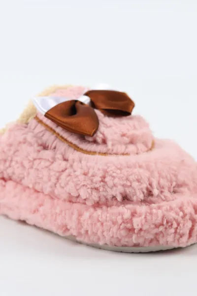 Pudra Peluş Fiyonk Detaylı Kadın Ev Terliği 496682