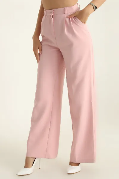 Pudra Pileli Palazzo Bayan Pantalon 196241