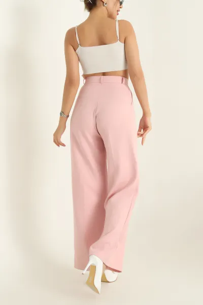 Pudra Pileli Palazzo Bayan Pantalon 196241