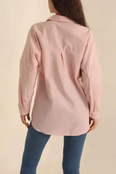 Pudra Poplin Dokuma Bayan Gömlek 234843