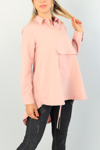 Pudra Sıkmalı Tasarım Poplin Tunik 70942