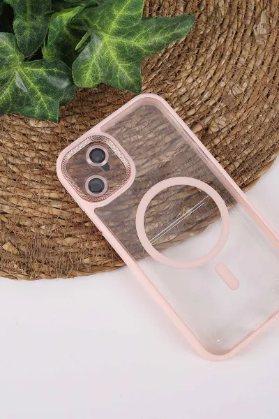 Pudra TeknoCase İPhone 11 Uyumlu Clear Lüx Case Serisi Lens Hediyeli Sert Silikon Telefon Kılıfı 430679