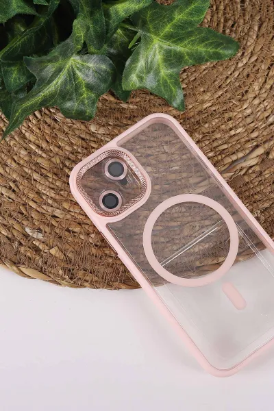 Pudra TeknoCase İPhone 12 Uyumlu Clear Lüx Case Serisi Lens Hediyeli Sert Silikon Telefon Kılıfı 430685