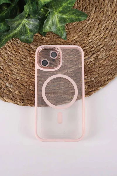 Pudra TeknoCase İPhone 12 Uyumlu Clear Lüx Case Serisi Lens Hediyeli Sert Silikon Telefon Kılıfı 430685