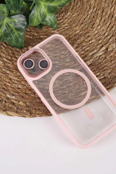 Pudra TeknoCase İPhone 13 Uyumlu Clear Lüx Case Serisi Lens Hediyeli Sert Silikon Telefon Kılıfı 430691