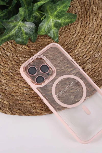 Pudra TeknoCase İPhone 14 Pro Max Uyumlu Clear Lüx Case Serisi Lens Hediyeli Sert Silikon Telefon Kılıfı 430713