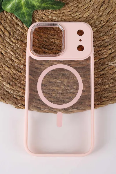 Pudra TeknoCase İPhone 17 Pro Max Uyumlu Clear Lüx Case Serisi Lens Hediyeli Sert Silikon Telefon Kılıfı 430763
