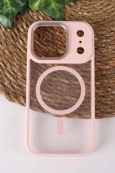 Pudra TeknoCase İPhone 17 Pro Uyumlu Clear Lüx Case Serisi Lens Hediyeli Sert Silikon Telefon Kılıfı 430757