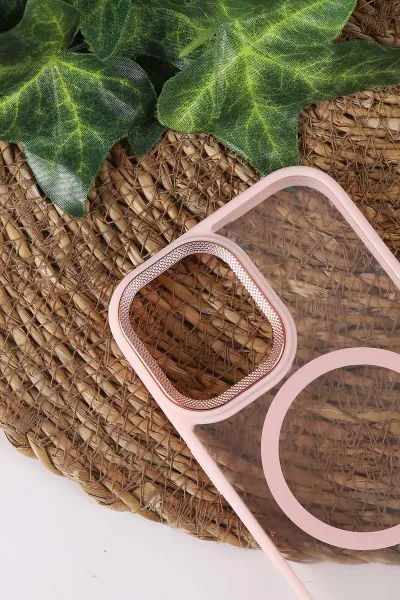 Pudra TeknoCase İPhone 17 Uyumlu Clear Lüx Case Serisi Lens Hediyeli Sert Silikon Telefon Kılıfı 430751
