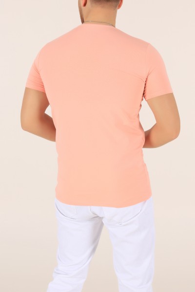 Pudra V Yaka Basic Erkek Tişört 169566