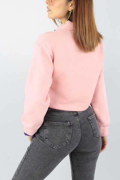 Pudra Yakalı Bayan Pamuk Sweat 53530