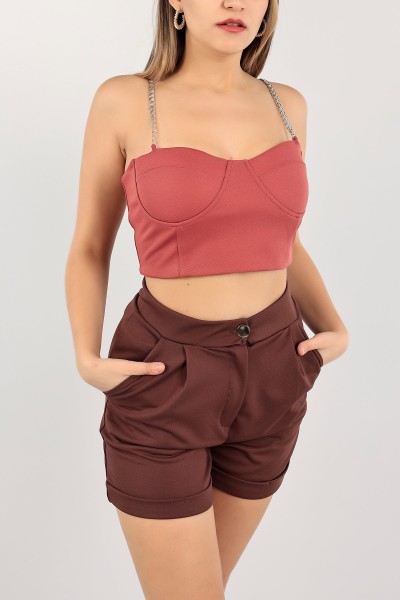 Pudra Zincir Askılı Bluz 109664