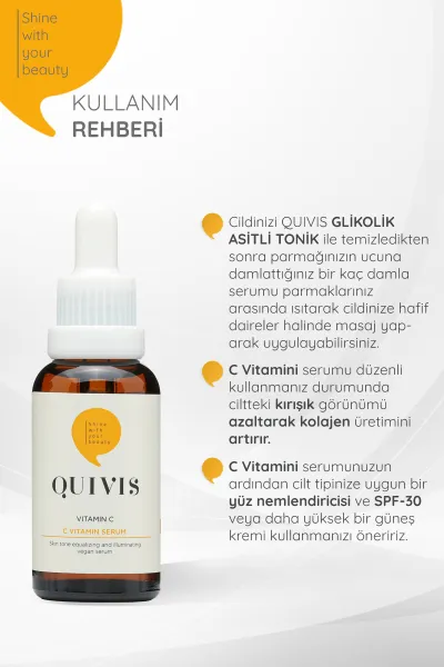Quivis Cilt Tonu Eşitleyici ve Gözenek Sıkılaştırıcı C Vitamini Serum 30 ML 227110