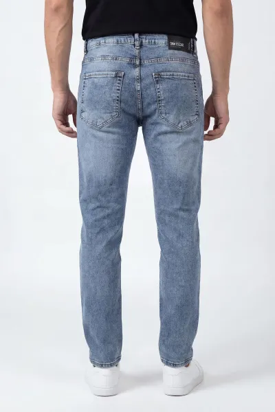 Regular Fit Yıkamalı Likralı Erkek Kot Pantolon 430674