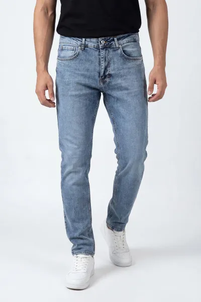Regular Fit Yıkamalı Likralı Erkek Kot Pantolon 430674