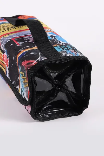 Renkli 10x25 Cm Stilo Kumaş Desenli 4 Gözlü Çantalı Kalem Kutu 441705