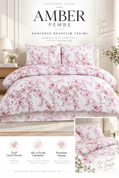 Renkli 200x220 Cm Bella Home Çift Kişilik Fitted New Box Nevresim Takımı 487087