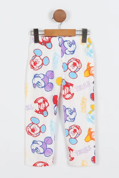 Renkli (3-8 Yaş) Happy Times Baskılı Ön Düğmeli Kız Çocuk Pijama Takım 337885