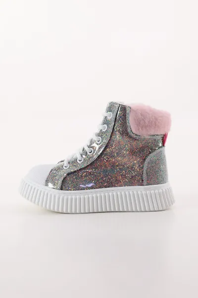 Renkli ( 31 - 35 ) Sim Detaylı Bağcıklı Fermuarlı Kız Çocuk Bot 411460