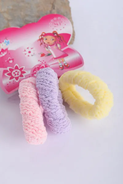 Renkli 3'lü Küçük Boy Lastik Toka 317423