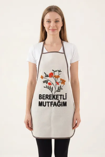 Renkli 50x70 Cm Keten Punch Nakışlı Mutfak Önlüğü 455259