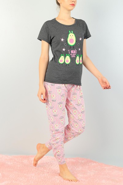 Renkli Baskılı Bayan Pijama Takımı 73630